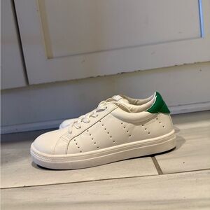 J. Crew Factory Kids White and Green Sneakers